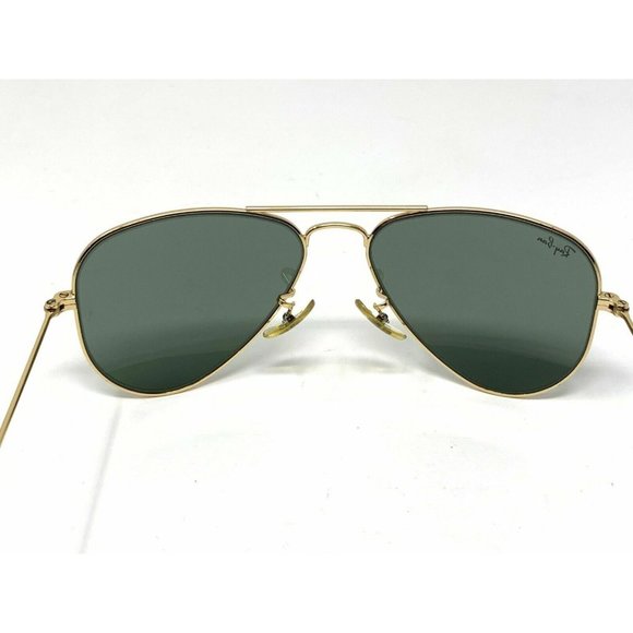 RAY BAN RB3044 SMALL METAL L0207 GOLD AVIATOR SUNGLASSES B&L 3044 G15 - Picture 4 of 12